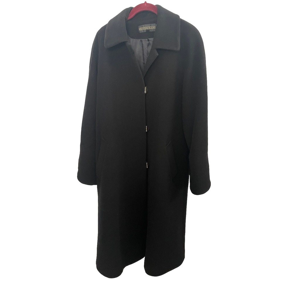 KRISTEN BLAKE Womens Size 14 Long Wool Blend Coat Lined Very Nice
